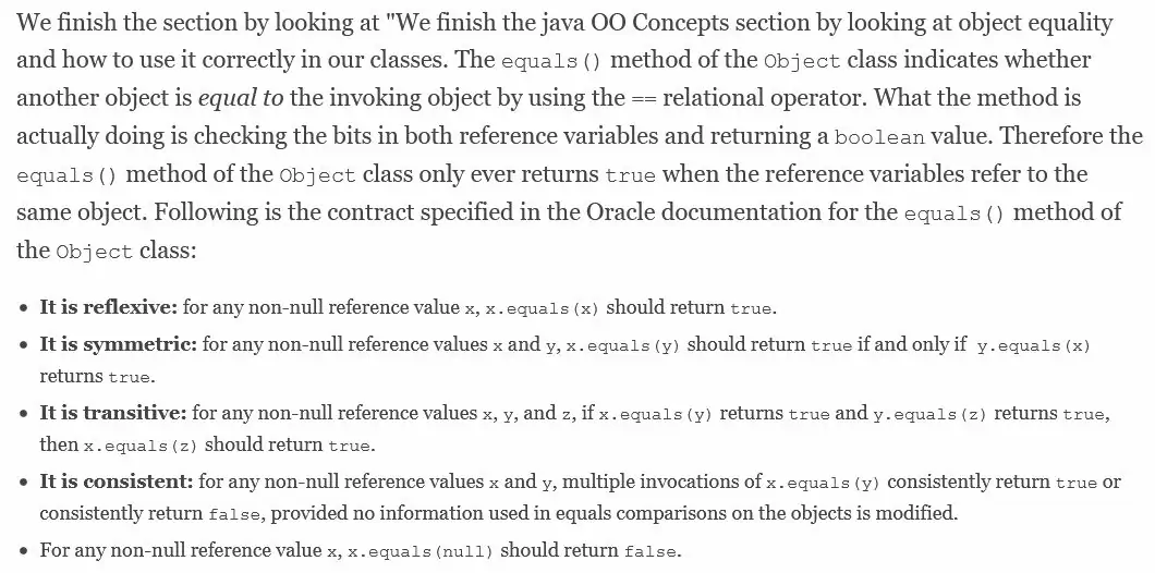 object equality diagram object equality diagram