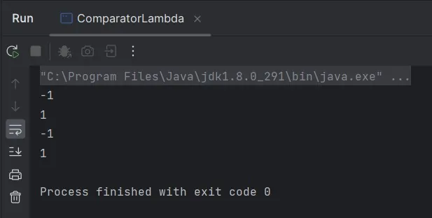 run ComparatorLambda Test run ComparatorLambda Test