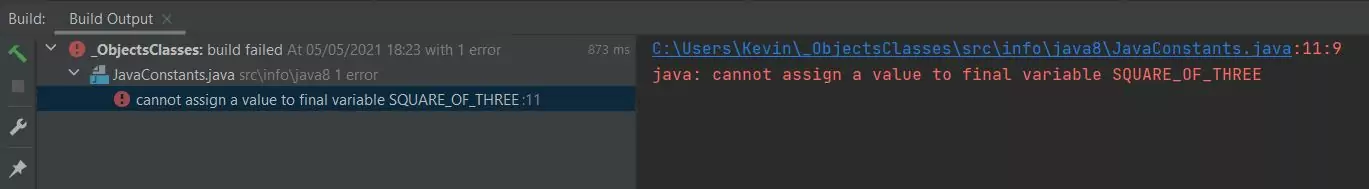 run java constants2 run java constants2