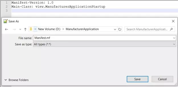 Create Manifest.mf file Create Manifest.mf file