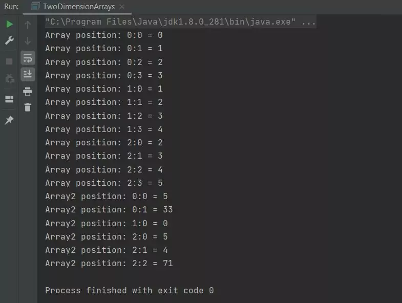 run two dimensional arrays run two dimensional arrays