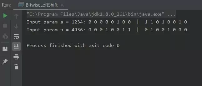 run bitwise left shift run bitwise left shift