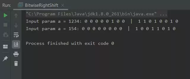 run bitwise right shift run bitwise right shift