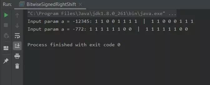 run bitwise signed right shift run bitwise signed right shift