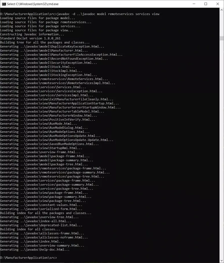 Run javadoc Run javadoc