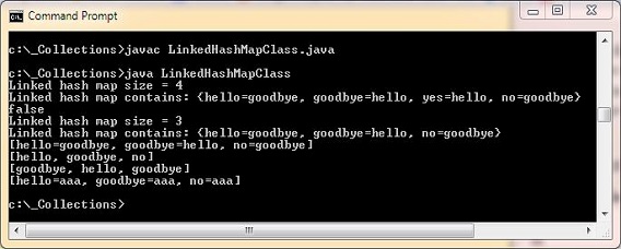 Run linked hash map class Run linked hash map class