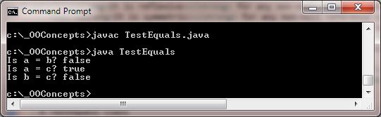 run Object equals() run Object equals()