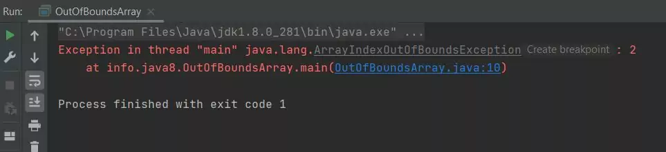 run out of bounds array run out of bounds array
