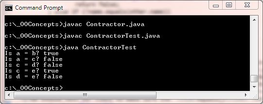 run Object equals() override run Object equals() override
