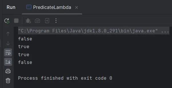 run PredicateLambda class run PredicateLambda class