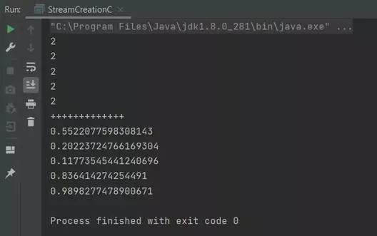 Run StreamCreationC class Run StreamCreationC class
