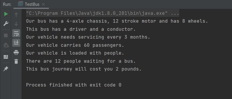 run Bus class implementation run Bus class implementation
