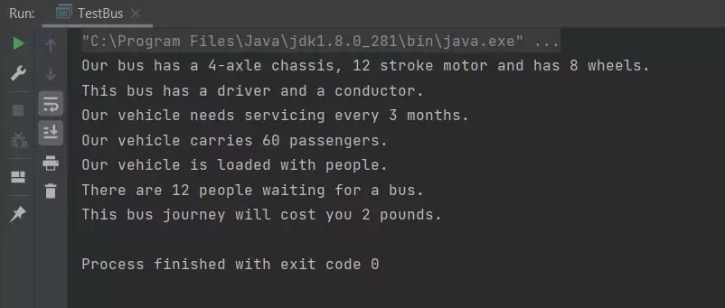 run Bus class implementation run Bus class implementation