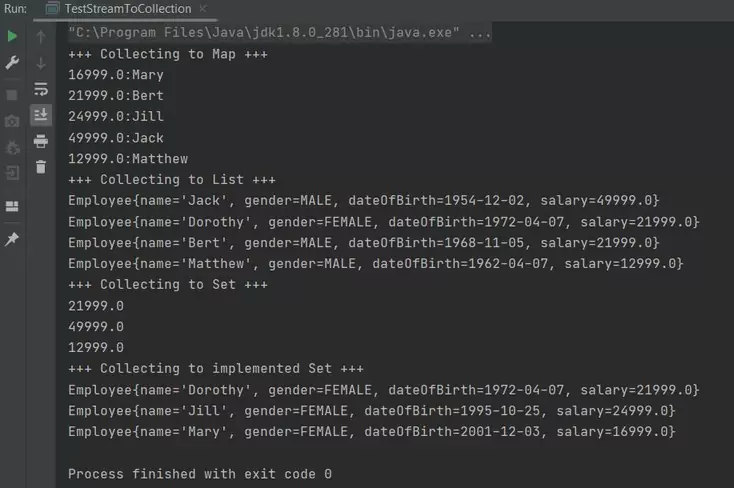 Run TestStreamToCollection class 2 Run TestStreamToCollection class 2