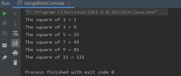 run while using continue run while using continue
