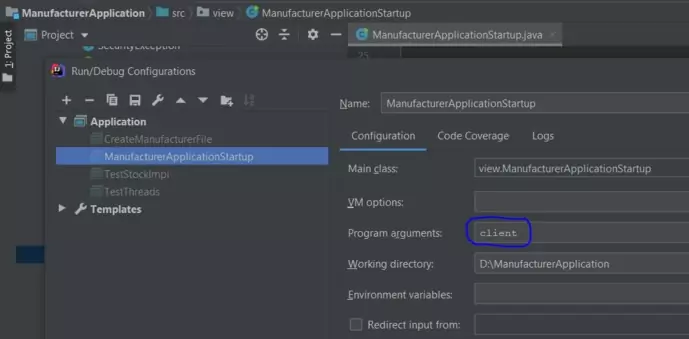 set program argument set program argument