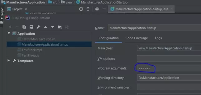 set program argument set program argument