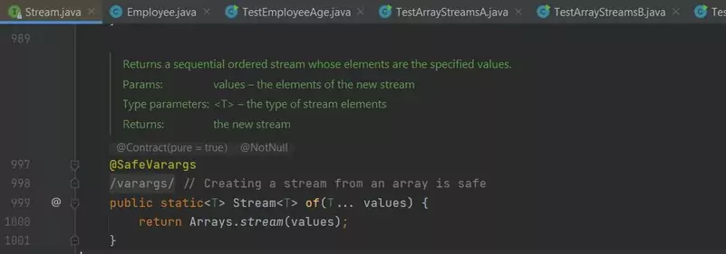 Array Type Streams diagram Array Type Streams diagram