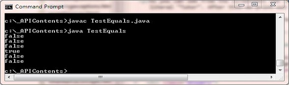 test equals() method test equals() method